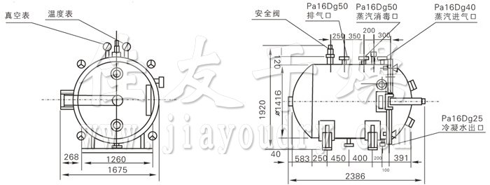 圓形靜態真空干燥機結構示意圖